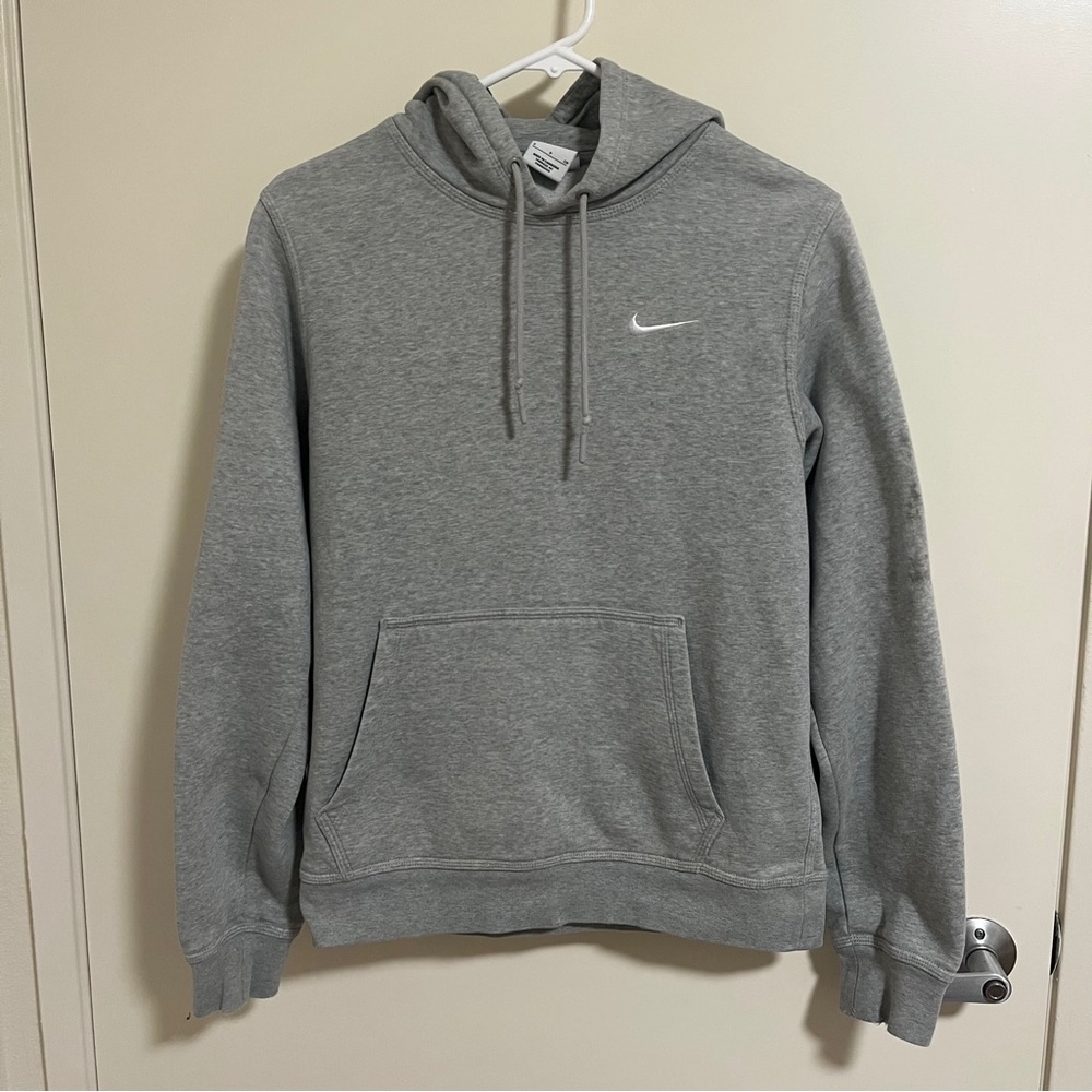 Nike Grey Pullover Hoodie Sweater with Kangaroo Pocket (Size Small)